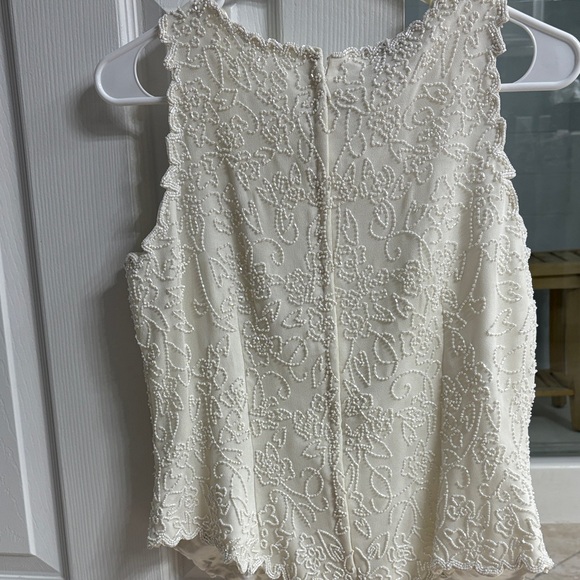 J Kara Ivory Beaded Blouse - Picture 5 of 7